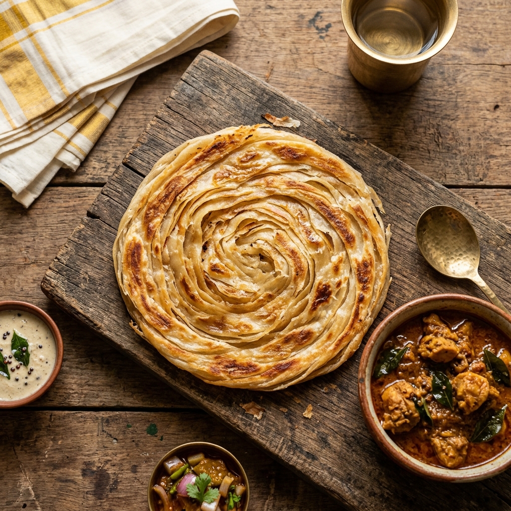 Crispy Malabar Parotta & Salna