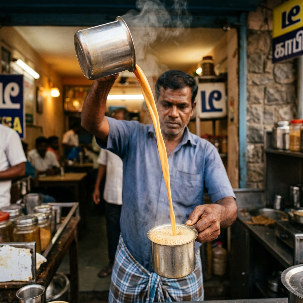 South Indian Frothy Meter Tea
